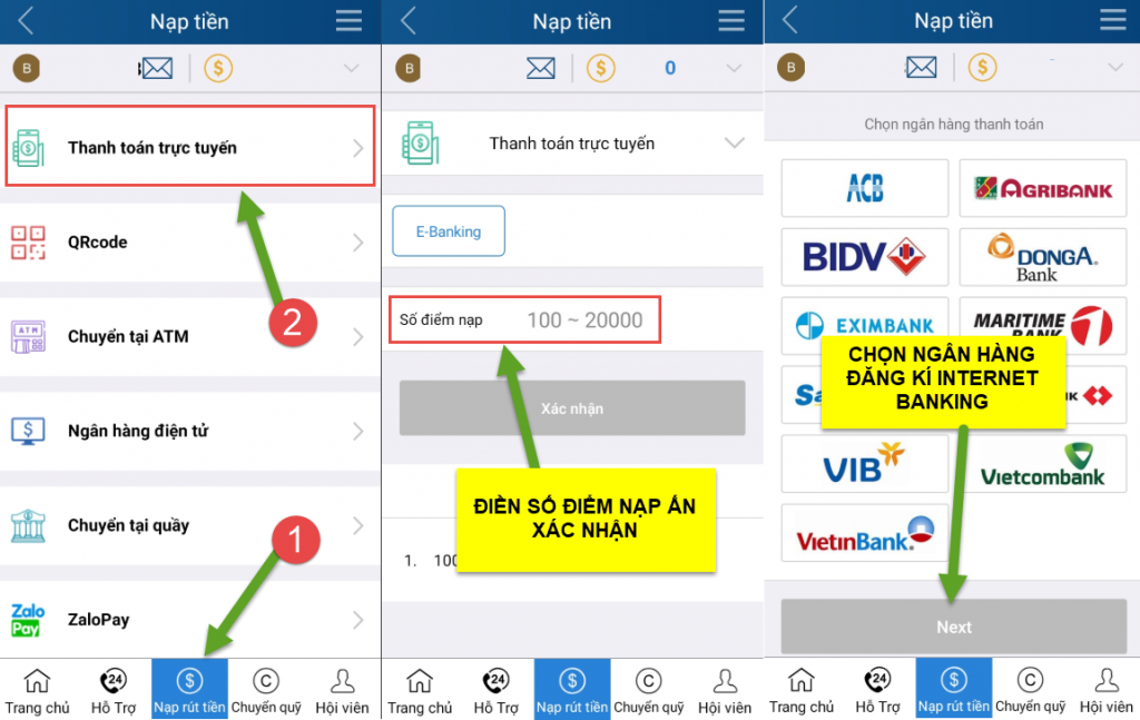 cách nạp tiền kubet qua thanh toán trực tuyến